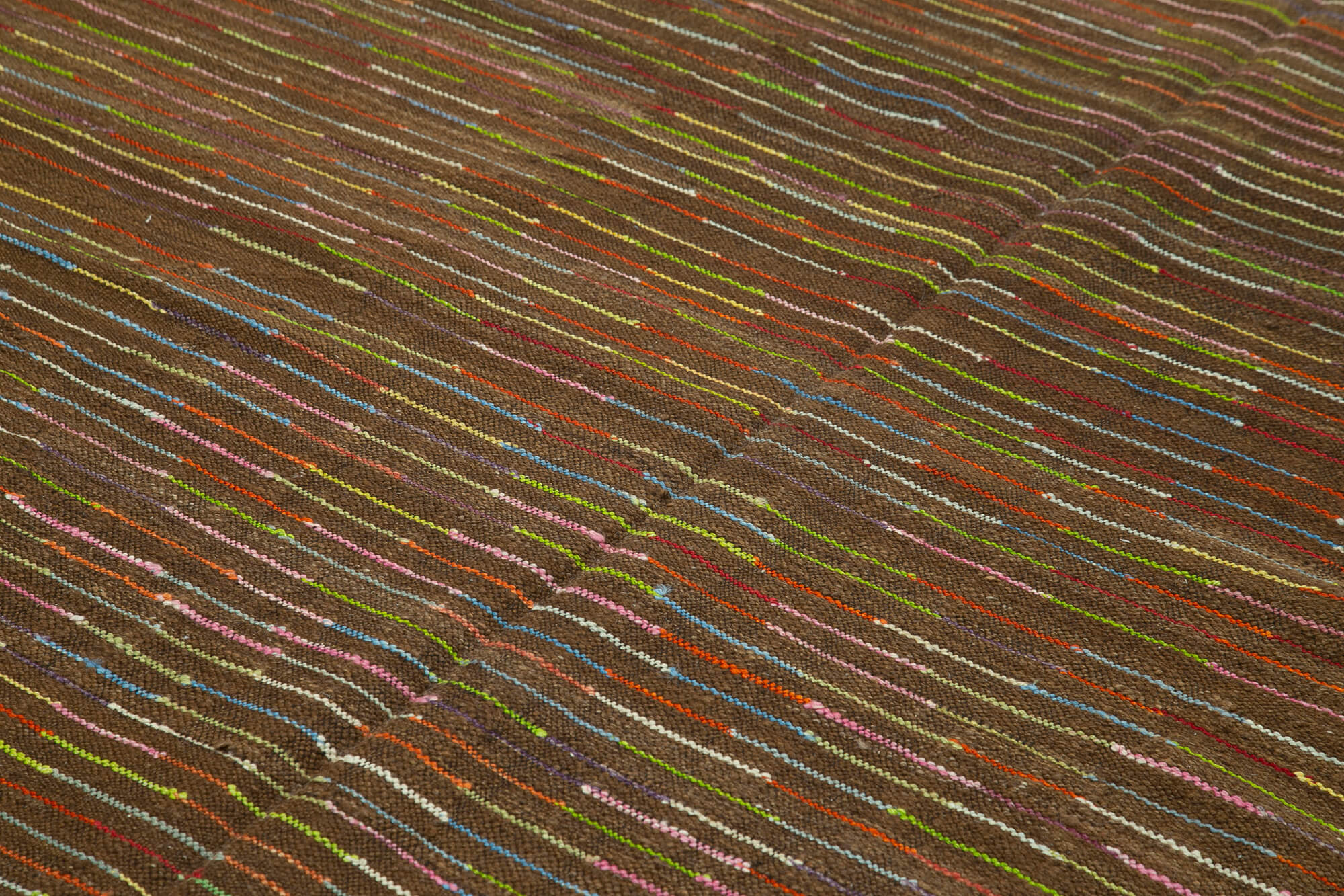 Scrap Mavi Geometrik Pamuk Yün El Dokuma Halısı 254x360 Agacan