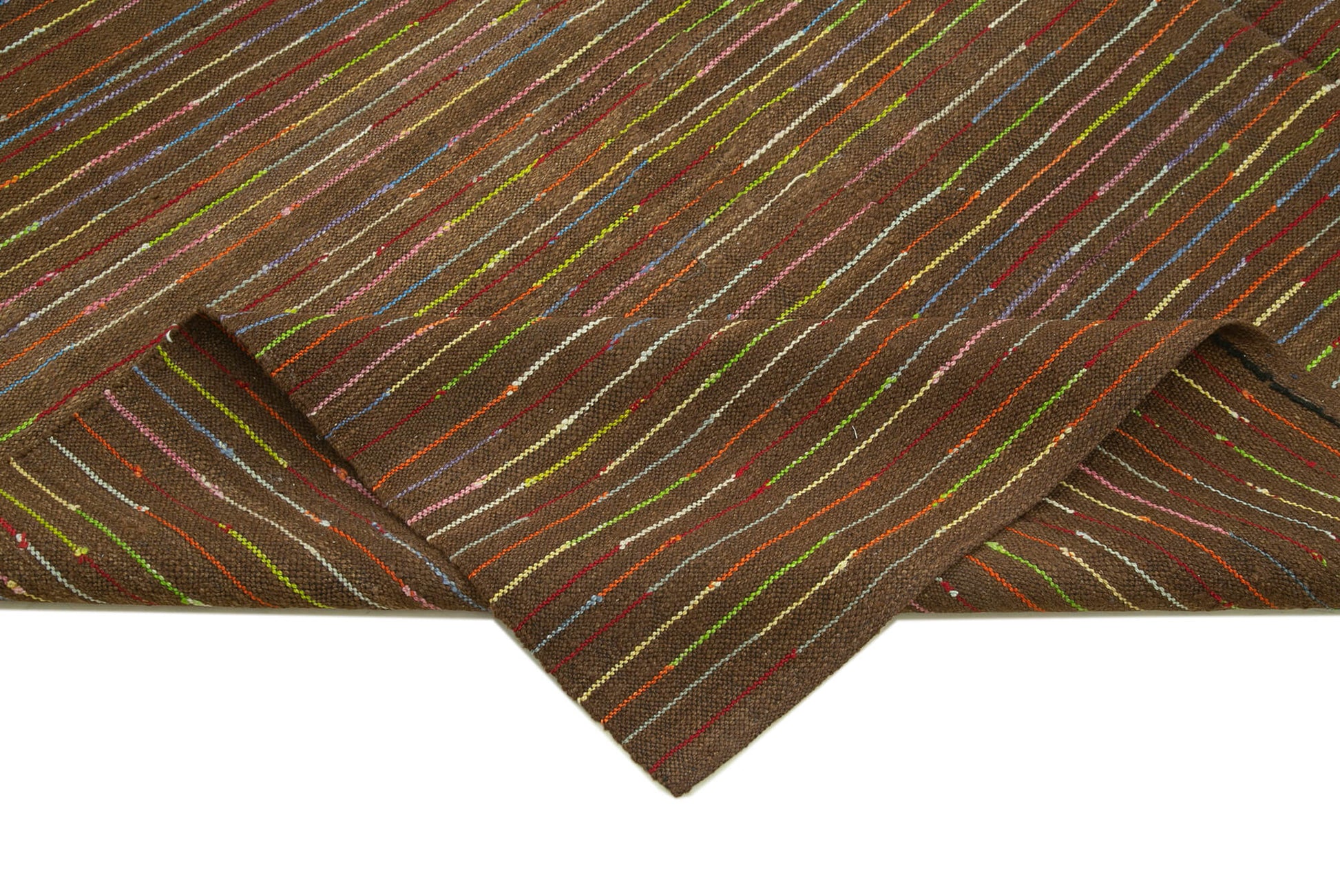 Scrap Mavi Geometrik Pamuk Yün El Dokuma Halısı 254x360 Agacan