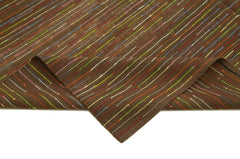 Scrap Mavi Geometrik Pamuk Yün El Dokuma Halısı 254x360 Agacan