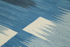 Scrap Mavi Geometrik Pamuk Yün El Dokuma Halısı 224x309 Agacan