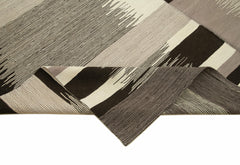 Scrap Bej Geometrik Pamuk Yün El Dokuma Halısı 224x311 Agacan