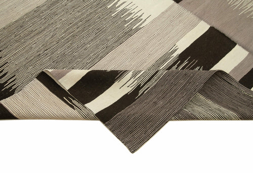 Scrap Bej Geometrik Pamuk Yün El Dokuma Halısı 224x311 Agacan