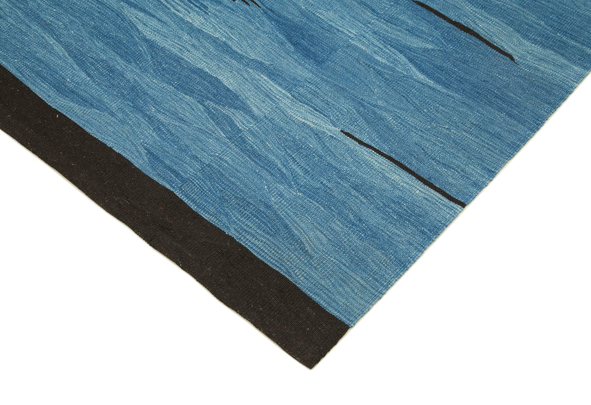 Scrap Mavi Geometrik Pamuk Yün El Dokuma Halısı 180x255 Agacan