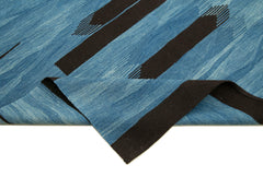 Scrap Mavi Geometrik Pamuk Yün El Dokuma Halısı 180x255 Agacan