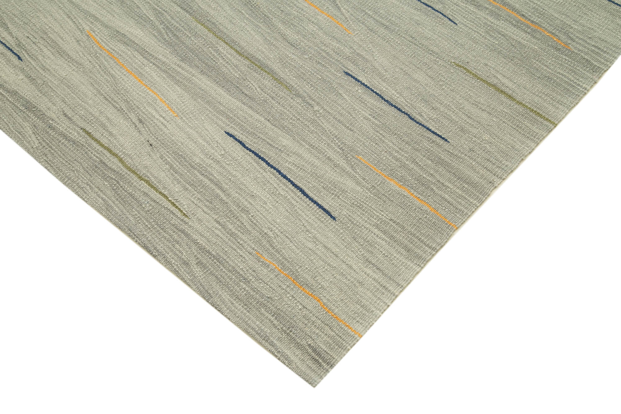 Scrap Sarı Geometrik Pamuk Yün El Dokuma Halısı 177x245 Agacan