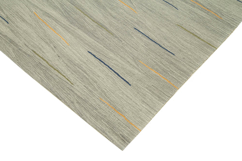 Scrap Sarı Geometrik Pamuk Yün El Dokuma Halısı 177x245 Agacan