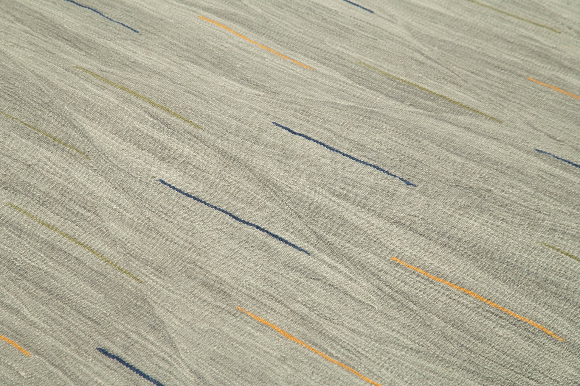 Scrap Sarı Geometrik Pamuk Yün El Dokuma Halısı 177x245 Agacan