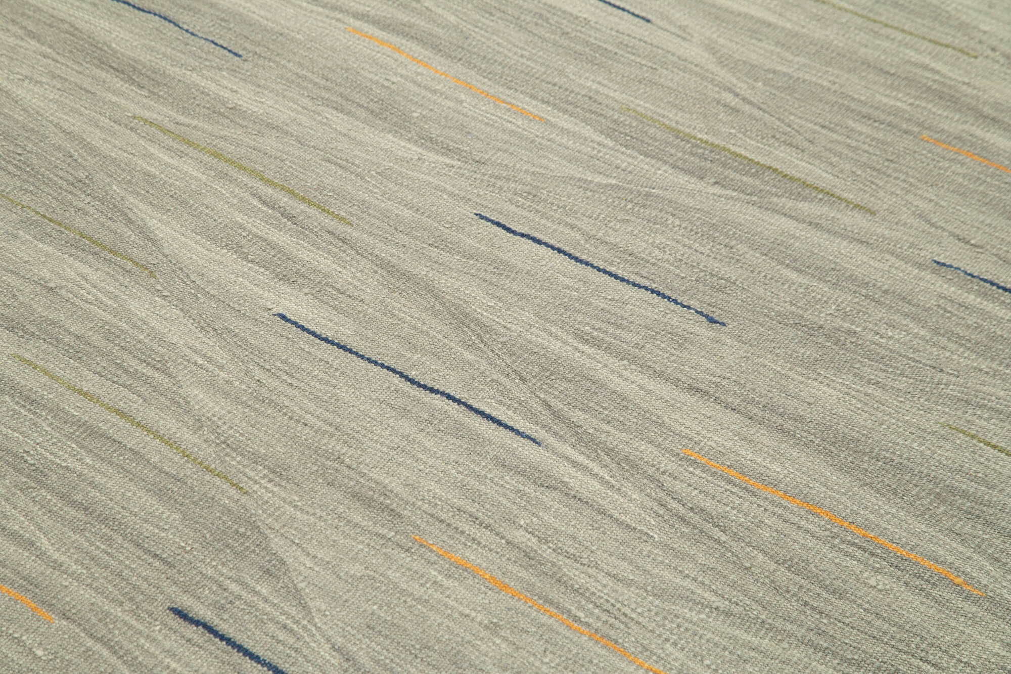 Scrap Sarı Geometrik Pamuk Yün El Dokuma Halısı 177x245 Agacan