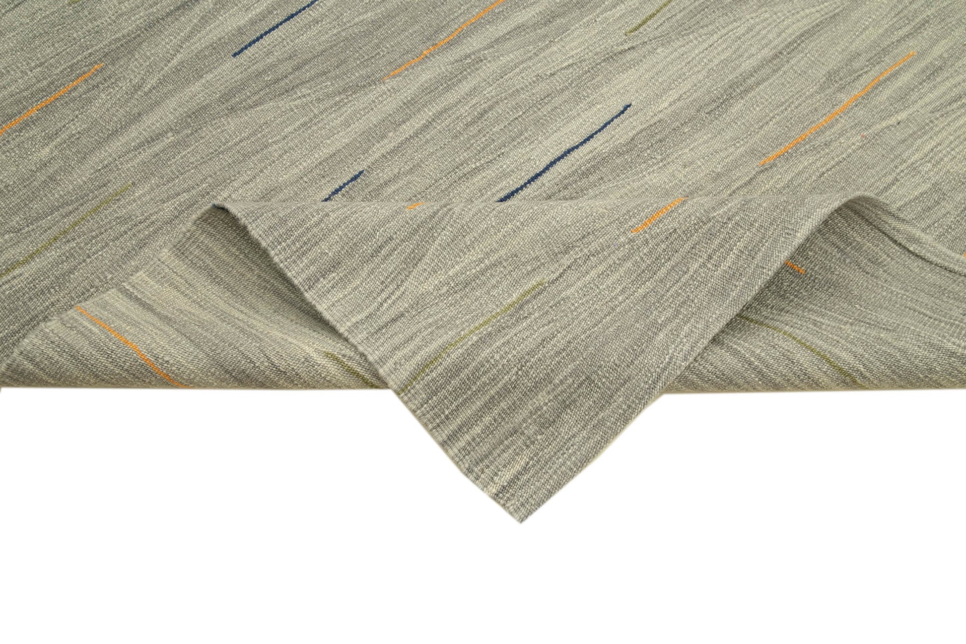 Scrap Sarı Geometrik Pamuk Yün El Dokuma Halısı 177x245 Agacan