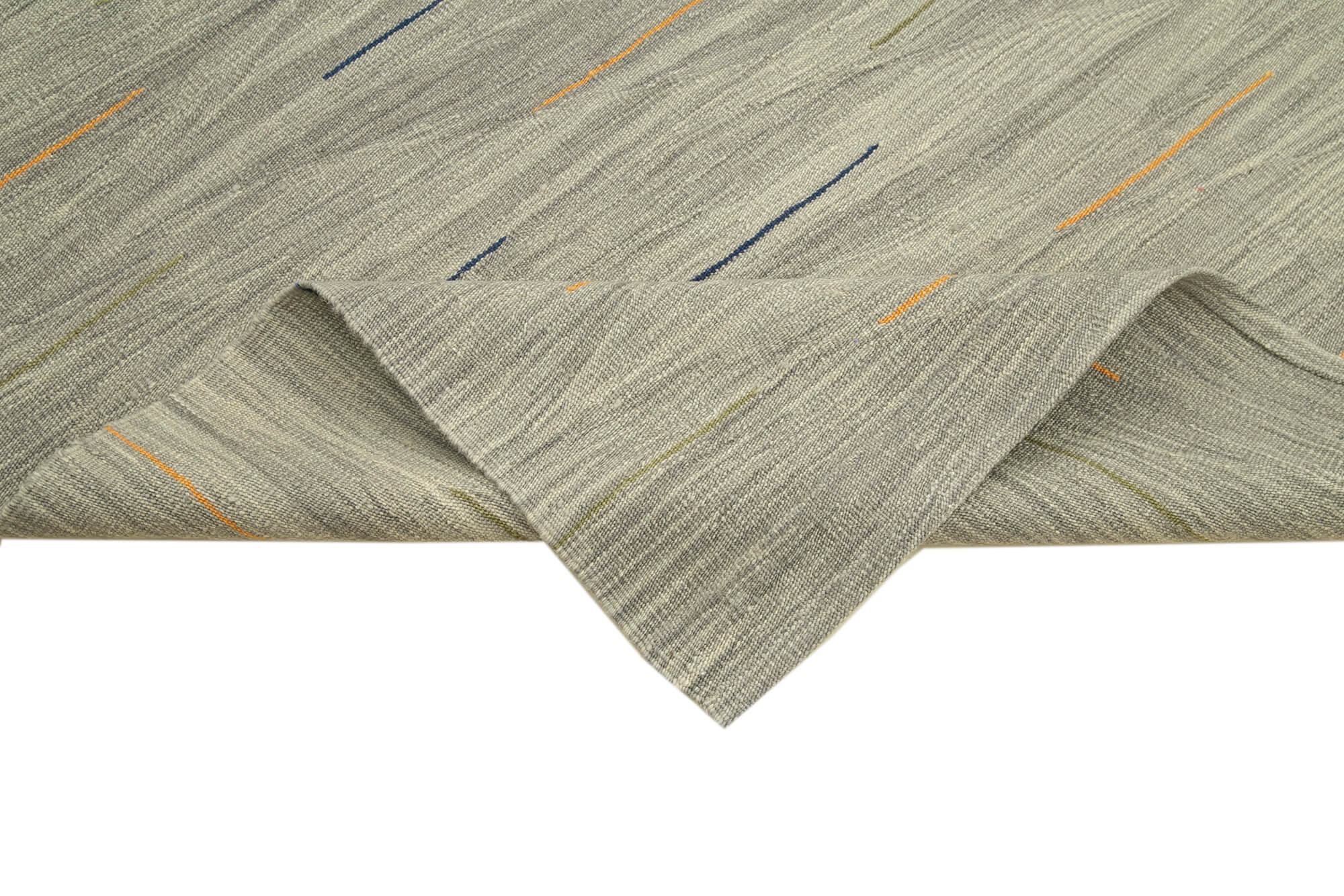 Scrap Sarı Geometrik Pamuk Yün El Dokuma Halısı 177x245 Agacan