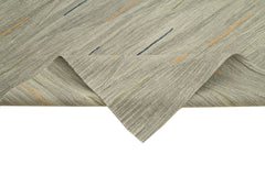 Scrap Sarı Geometrik Pamuk Yün El Dokuma Halısı 177x245 Agacan