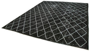 Geometric Carpet Siyah Geometrik Pamuk Yün El Dokuma Halısı 302x369 Agacan
