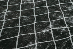 Geometric Carpet Siyah Geometrik Pamuk Yün El Dokuma Halısı 302x369 Agacan