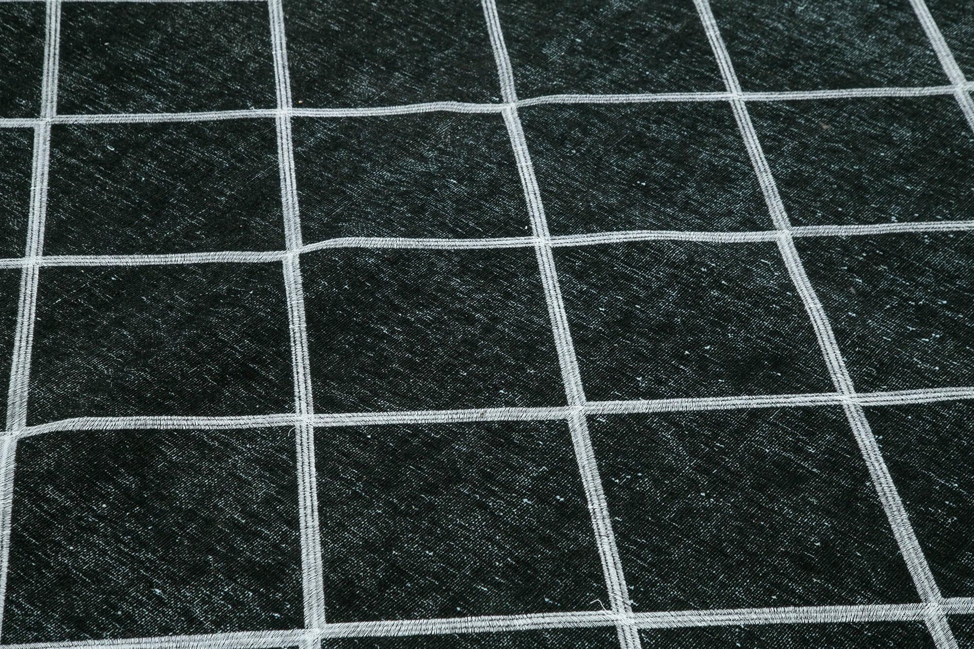Geometric Carpet Siyah Geometrik Pamuk Yün El Dokuma Halısı 302x392 Agacan