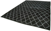Geometric Carpet Siyah Geometrik Pamuk Yün El Dokuma Halısı 292x392 Agacan