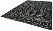 Geometric Carpet Siyah Geometrik Pamuk Yün El Dokuma Halısı 287x373 Agacan