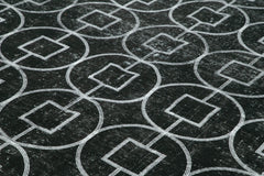 Geometric Carpet Siyah Geometrik Pamuk Yün El Dokuma Halısı 287x373 Agacan