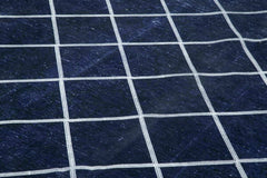 Geometric Carpet Mavi Geometrik Pamuk Yün El Dokuma Halısı 293x431 Agacan