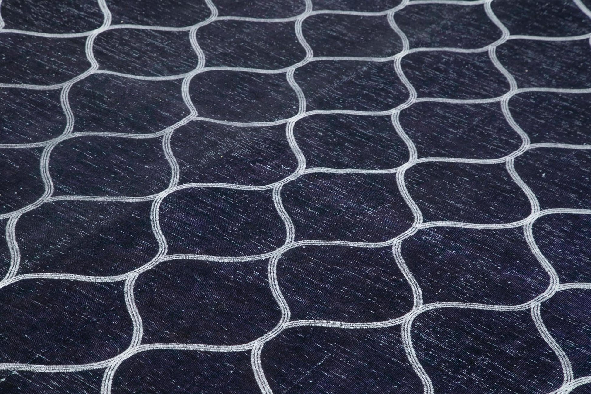 Geometric Carpet Mavi Geometrik Pamuk Yün El Dokuma Halısı 286x396 Agacan
