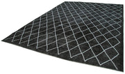 Geometric Carpet Siyah Geometrik Pamuk Yün El Dokuma Halısı 286x389 Agacan