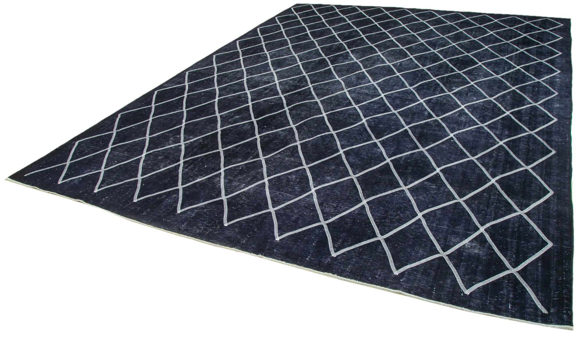 Geometric Carpet Mor Geometrik Pamuk Yün El Dokuma Halısı 289x396 Agacan