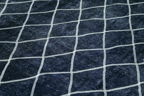 Geometric Carpet Mor Geometrik Pamuk Yün El Dokuma Halısı 289x396 Agacan