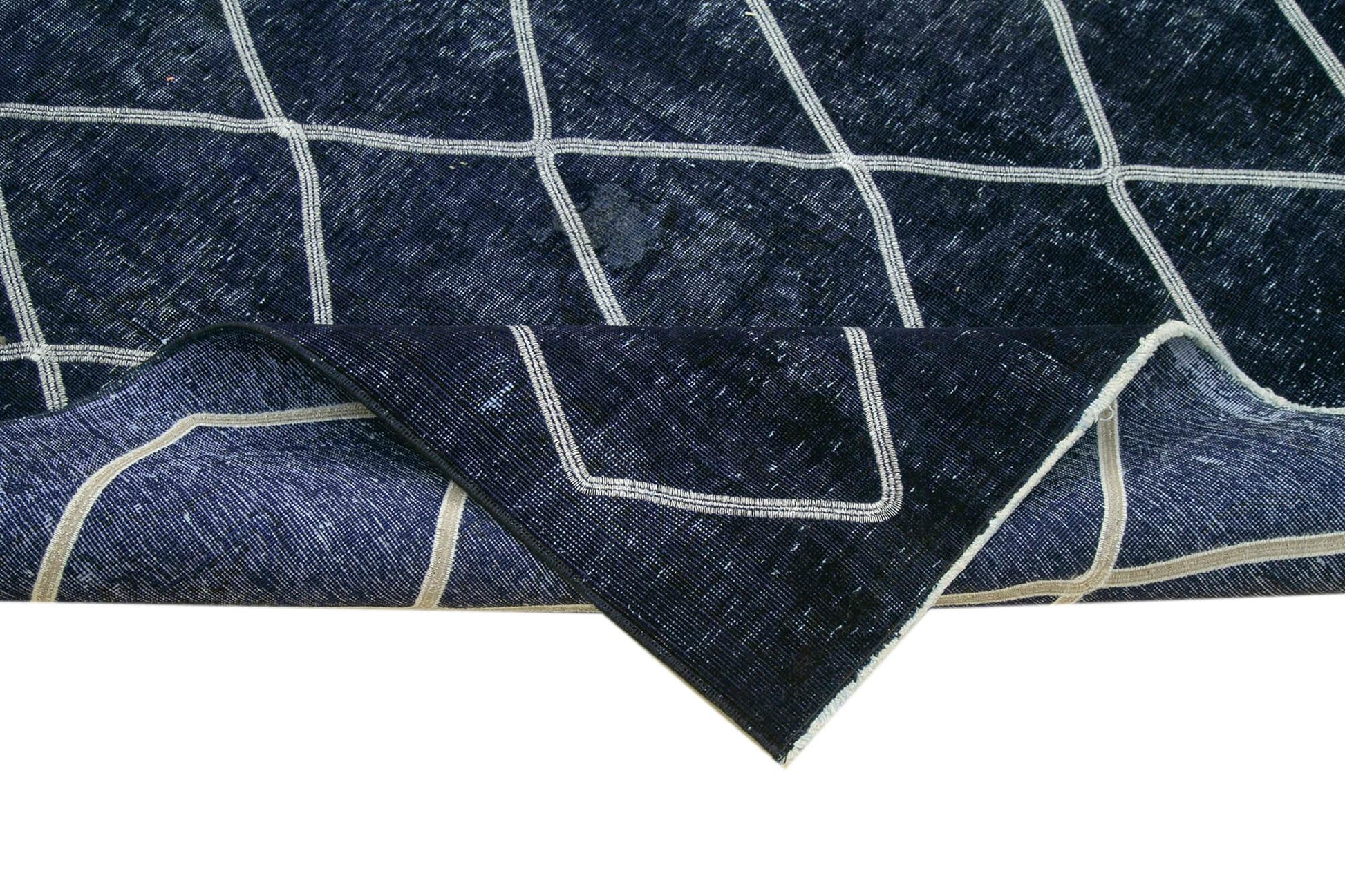 Geometric Carpet Mor Geometrik Pamuk Yün El Dokuma Halısı 289x396 Agacan