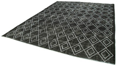 Geometric Carpet Siyah Geometrik Pamuk Yün El Dokuma Halısı 290x369 Agacan