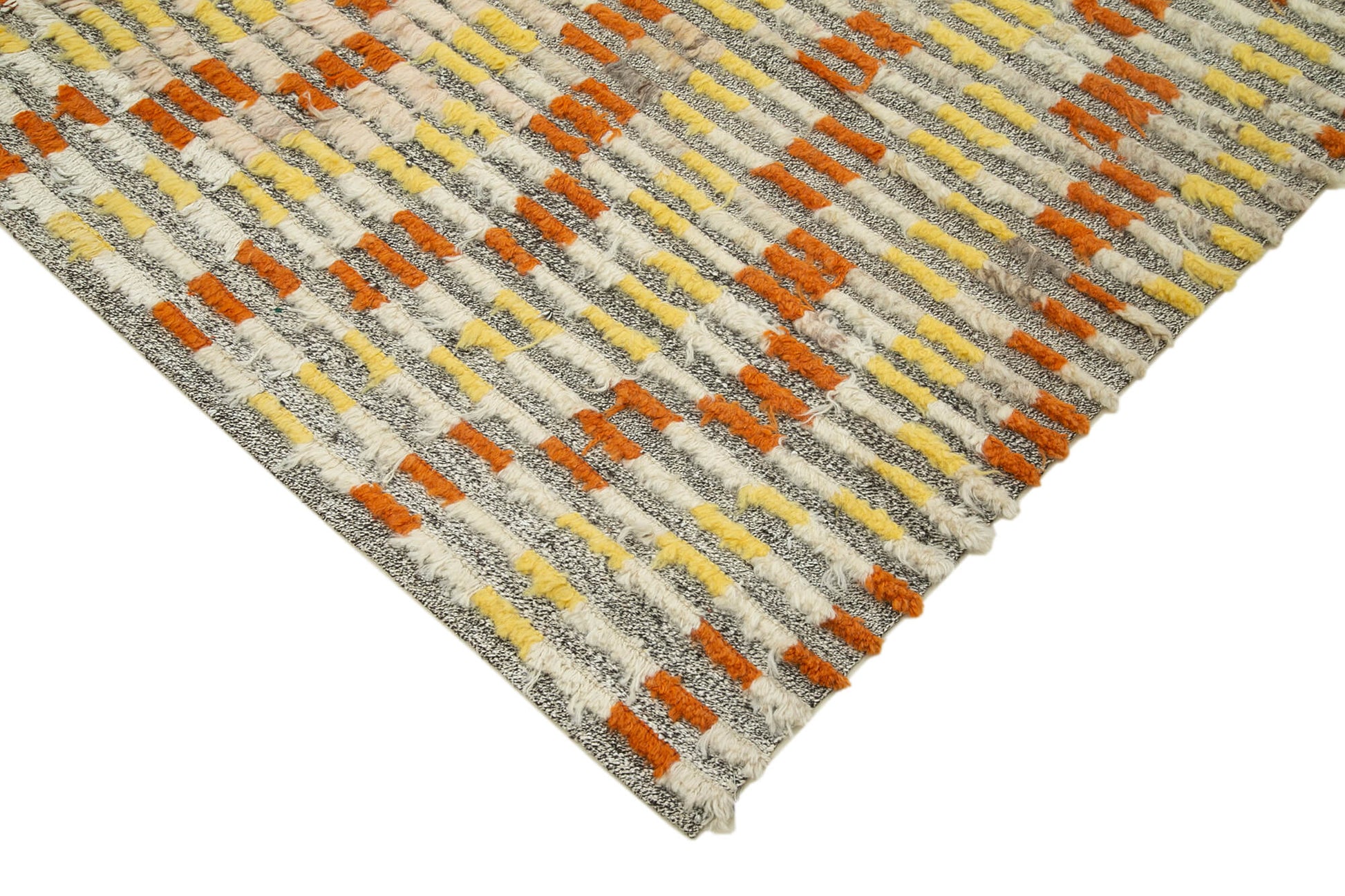 PonponYeşil Geometrik Pamuk Yün El Dokuma Halısı 223x287 Agacan