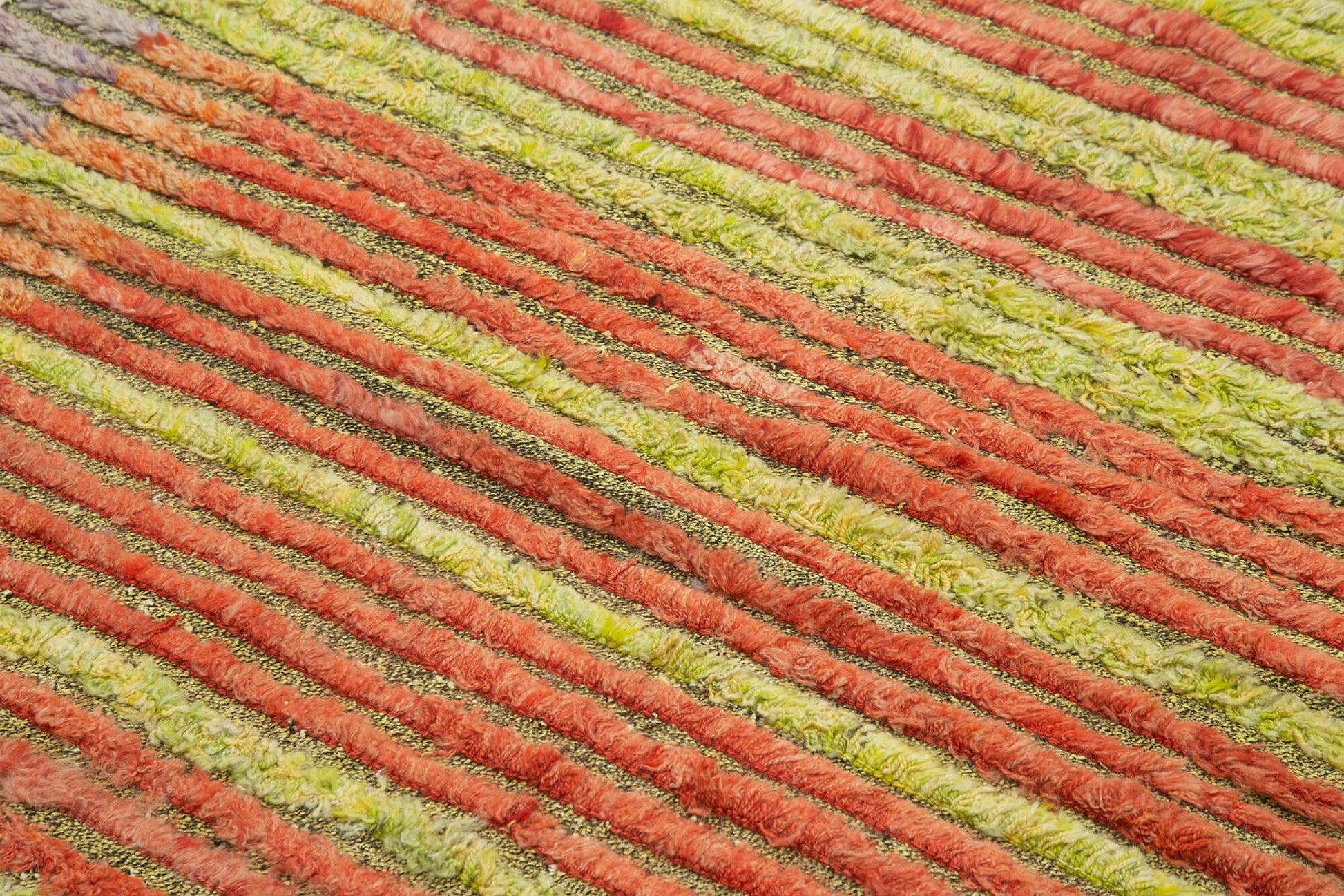 PonponTuruncu Geometrik Pamuk Yün El Dokuma Halısı 148x209 Agacan