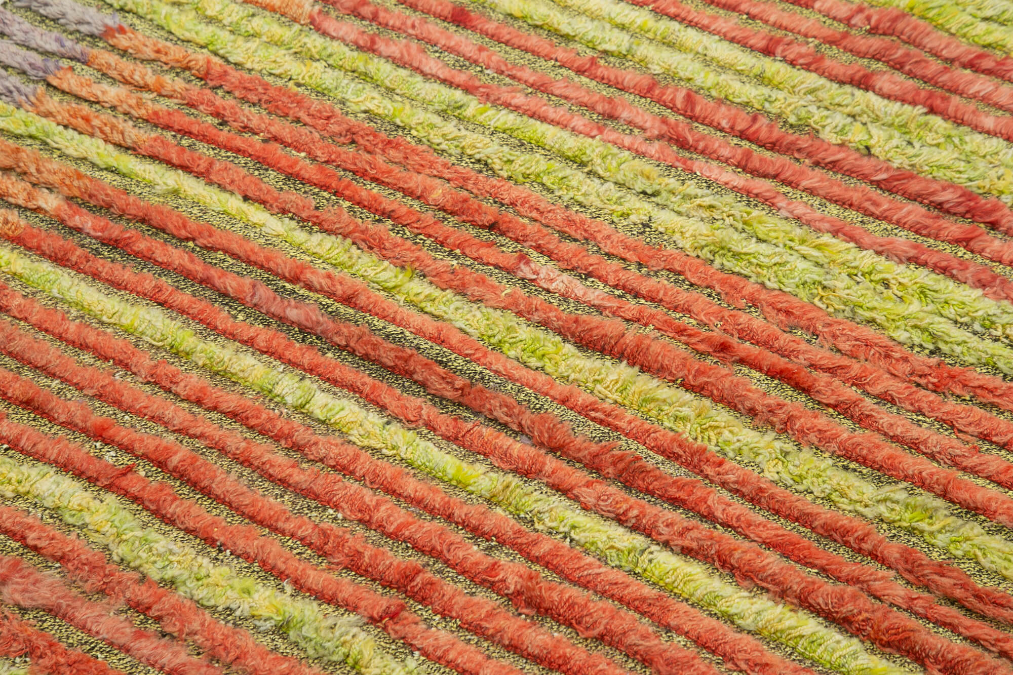 PonponTuruncu Geometrik Pamuk Yün El Dokuma Halısı 148x209 Agacan