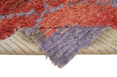 PonponKırmızı Geometrik Pamuk Yün El Dokuma Halısı 116x208 Agacan