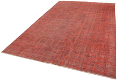 Geometric Carpet Kırmızı Geometrik Pamuk Yün El Dokuma Halısı 206x305 Agacan