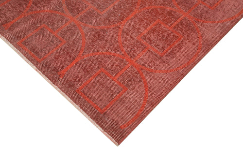 Geometric Carpet Kırmızı Geometrik Pamuk Yün El Dokuma Halısı 206x305 Agacan