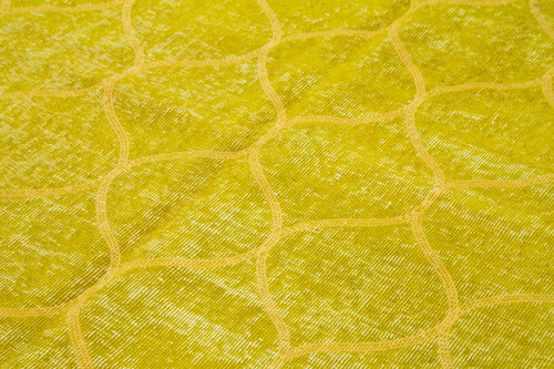 Geometric Carpet Sarı Geometrik Pamuk Yün El Dokuma Halısı 148x245 Agacan