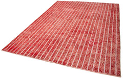 Geometric Carpet Kırmızı Geometrik Pamuk Yün El Dokuma Halısı 212x310 Agacan