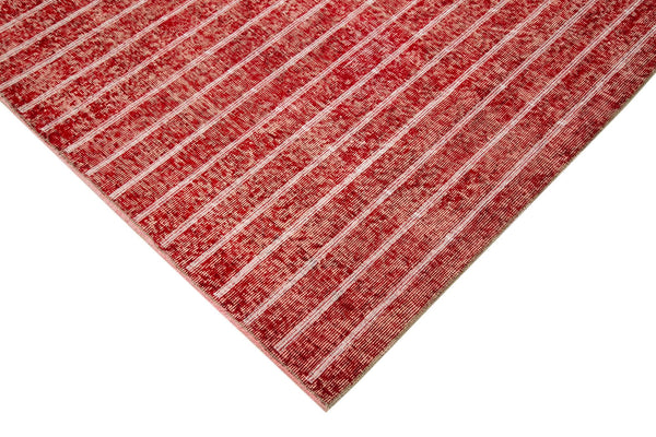 Geometric Carpet Kırmızı Geometrik Pamuk Yün El Dokuma Halısı 212x310 Agacan