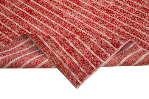 Geometric Carpet Kırmızı Geometrik Pamuk Yün El Dokuma Halısı 212x310 Agacan