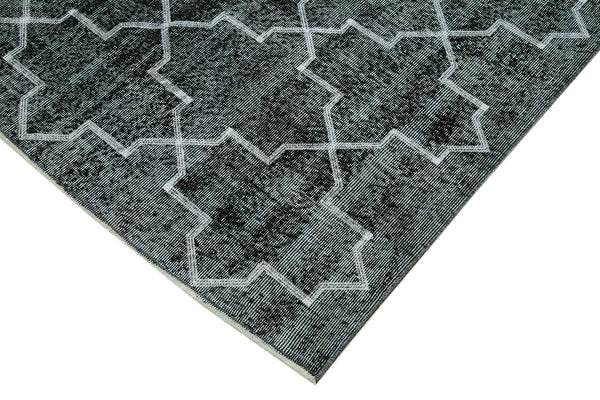 Geometric Carpet Siyah Geometrik Pamuk Yün El Dokuma Halısı 150x243 Agacan