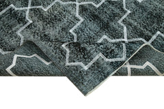 Geometric Carpet Siyah Geometrik Pamuk Yün El Dokuma Halısı 150x243 Agacan