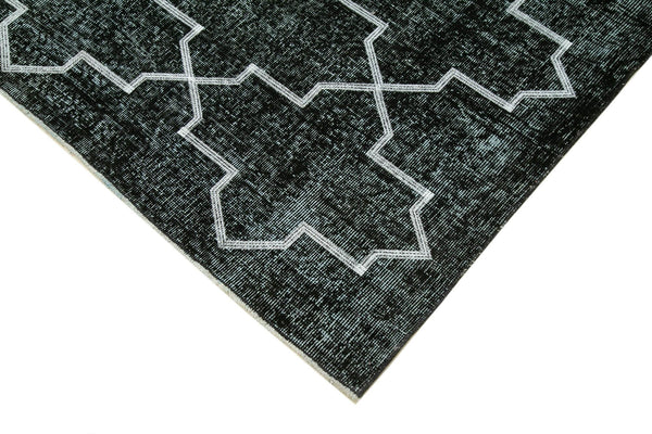 Geometric Carpet Siyah Geometrik Pamuk Yün El Dokuma Halısı 244x326 Agacan