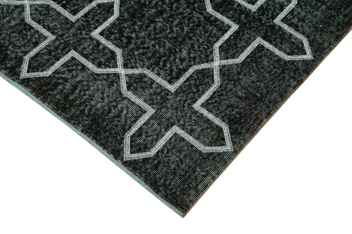 Geometric Carpet Siyah Geometrik Pamuk Yün El Dokuma Halısı 165x285 Agacan