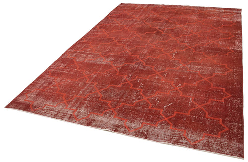 Geometric Carpet Kırmızı Geometrik Pamuk Yün El Dokuma Halısı 203x287 Agacan