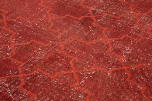 Geometric Carpet Kırmızı Geometrik Pamuk Yün El Dokuma Halısı 203x287 Agacan