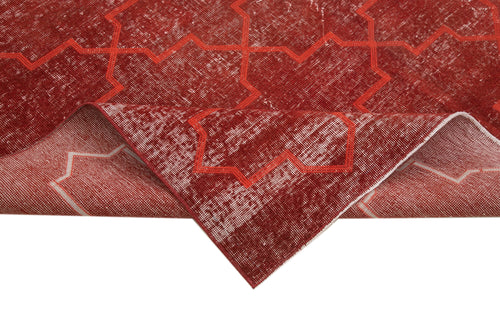 Geometric Carpet Kırmızı Geometrik Pamuk Yün El Dokuma Halısı 203x287 Agacan