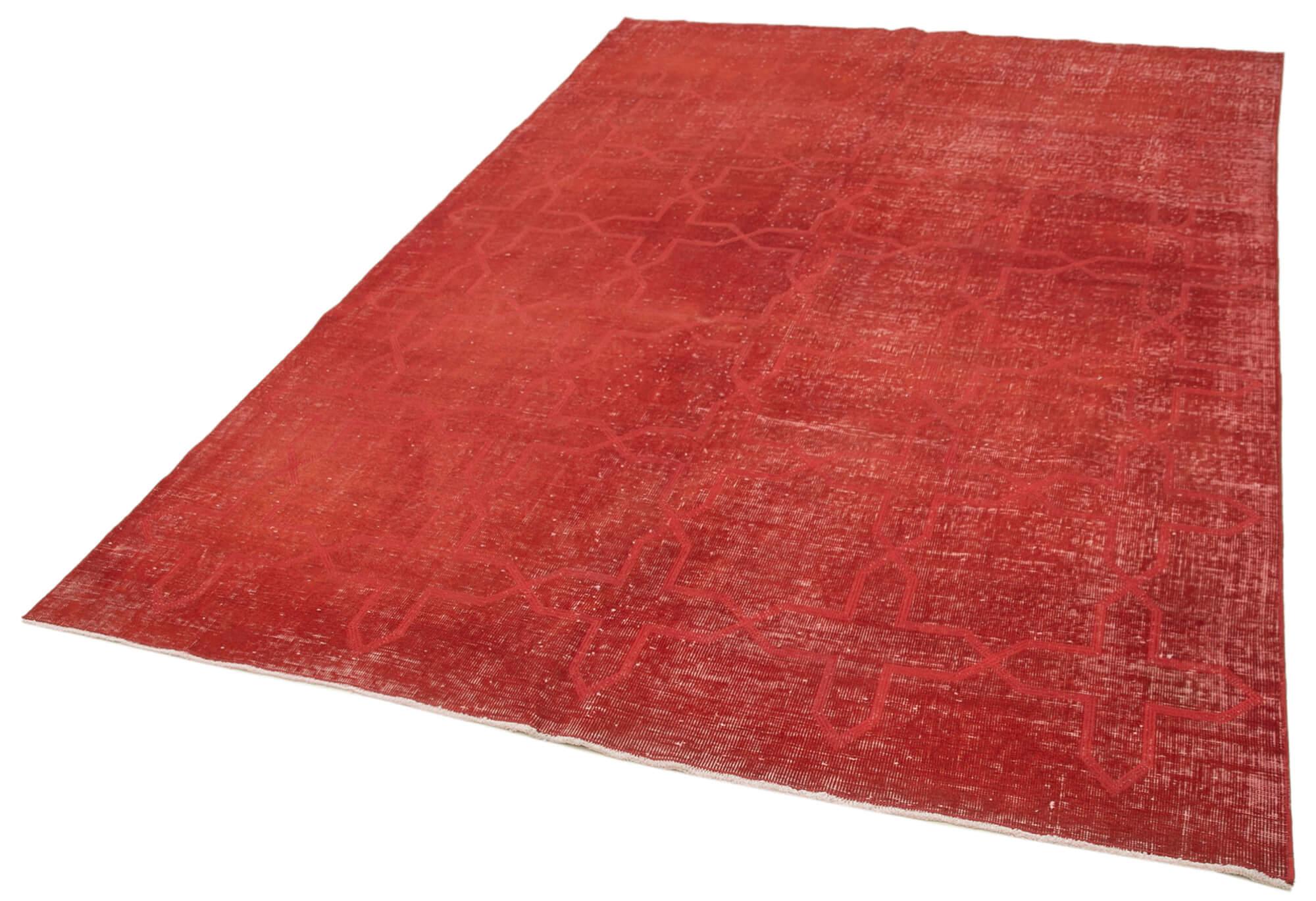 Geometric Carpet Kırmızı Geometrik Pamuk Yün El Dokuma Halısı 200x290 Agacan