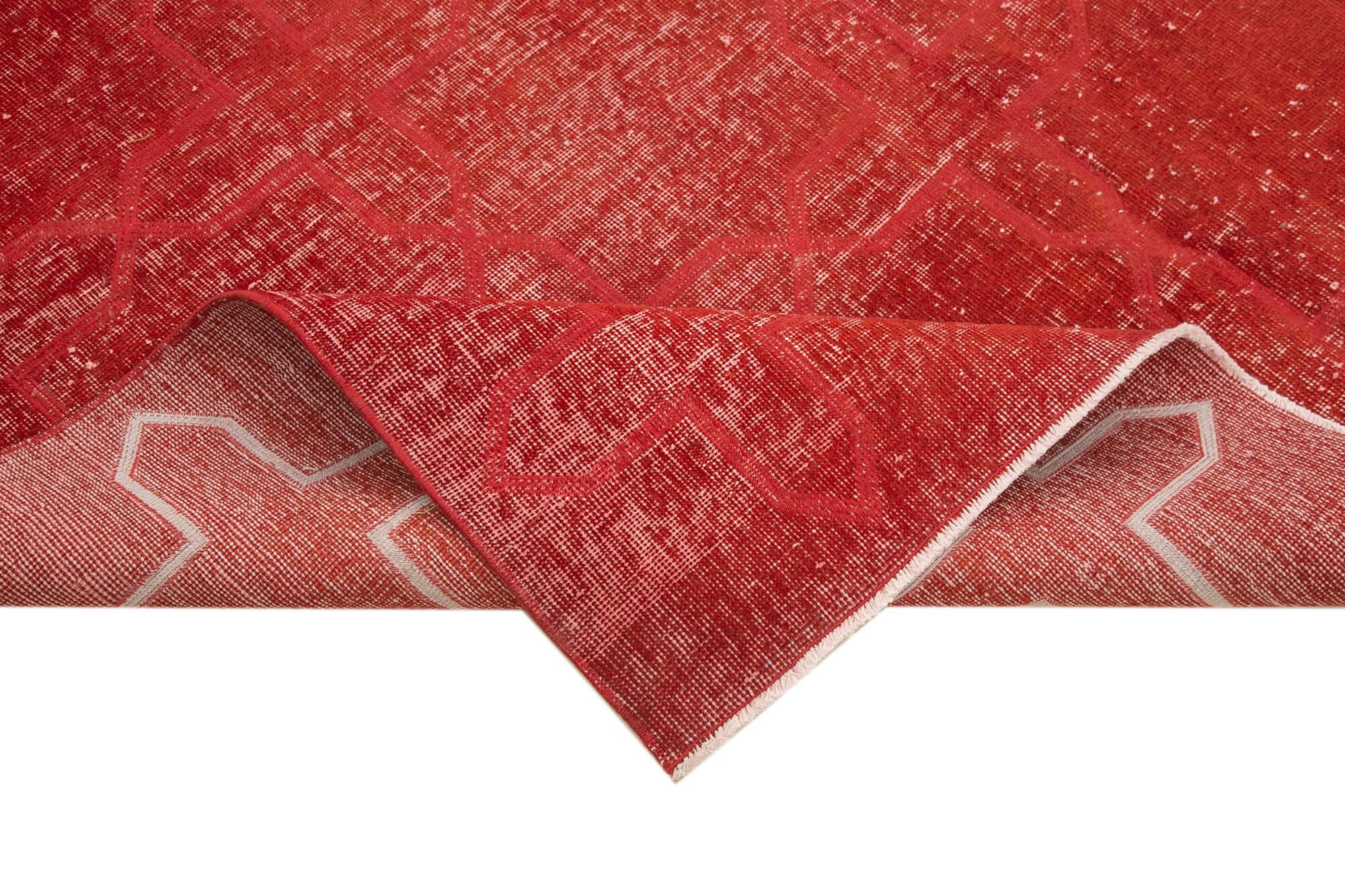 Geometric Carpet Kırmızı Geometrik Pamuk Yün El Dokuma Halısı 200x290 Agacan