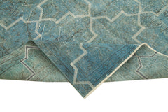 Geometric Carpet Mavi Geometrik Pamuk Yün El Dokuma Halısı 151x254 Agacan