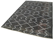 Geometric Carpet Gri Geometrik Pamuk Yün El Dokuma Halısı 167x272 Agacan