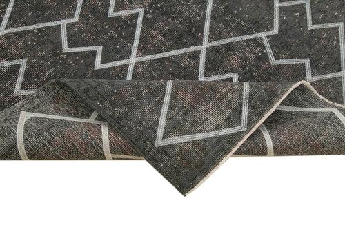 Geometric Carpet Gri Geometrik Pamuk Yün El Dokuma Halısı 167x272 Agacan